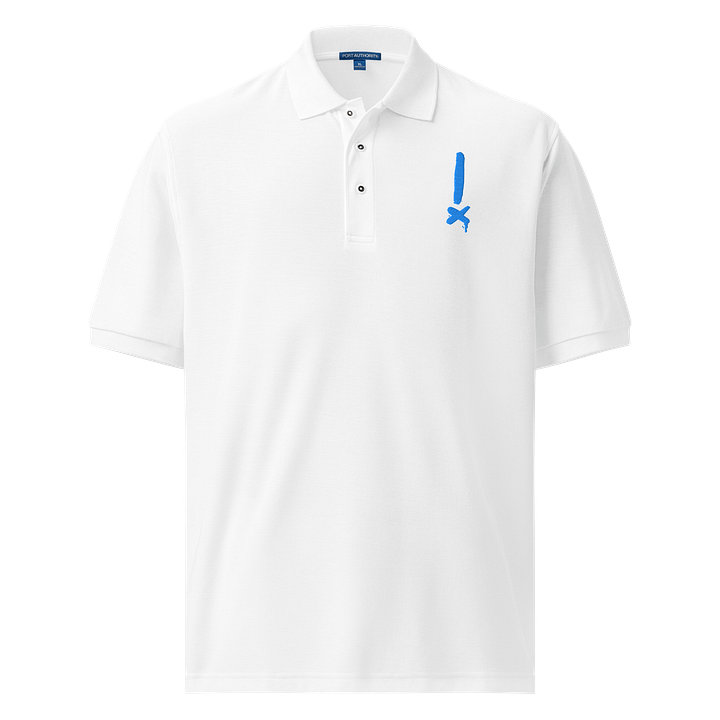 Bold Blue Exclamation Mark Polo Shirt product image (1)