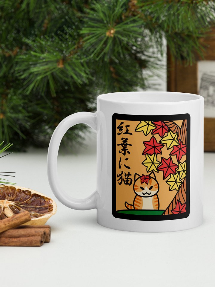 October Hanafuda Japanese Playing Card Cat 11 oz Mug product image (2)