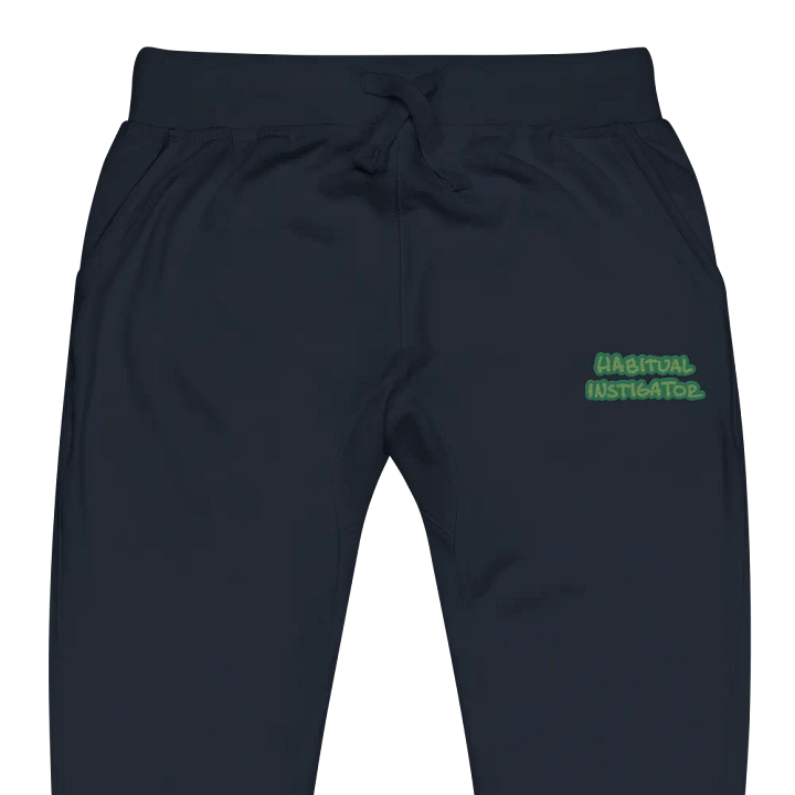 HABITUAL INSTIGATOR (leaf design) embroidered fleece joggers product image (9)