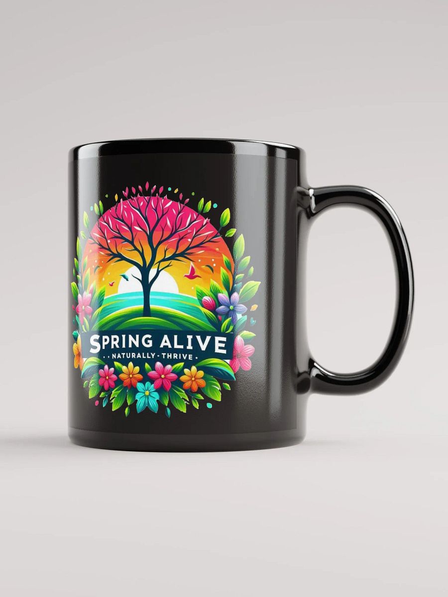 Spring Alive Black Glossy Mug product image (2)