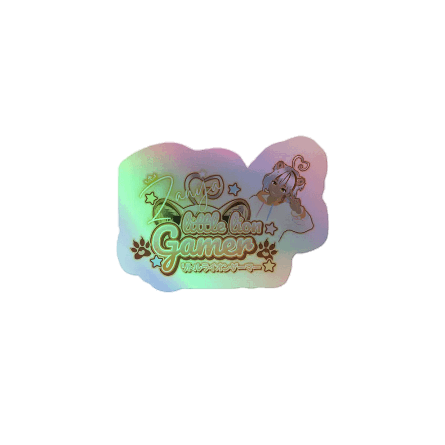 Little Lion Gamer Holographic Sticker product image (1)