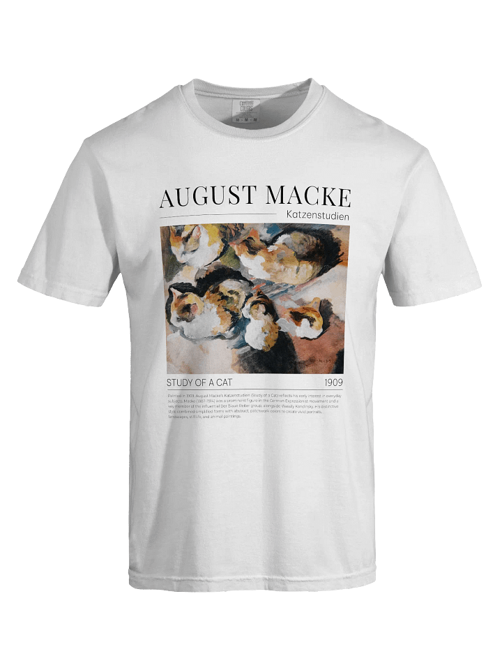 Study of a Cat, August Macke – Relaxed Fit Heavyweight Unisex Cotton T-Shirt product image (4)