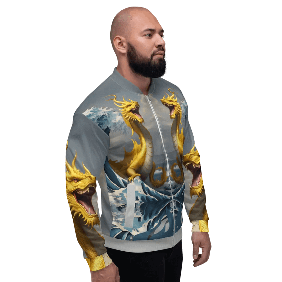 Dragon and the Wave/All-Over Print Bomber Jacket by Sublicolor product image (5)