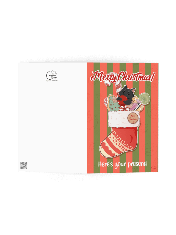 Christmas cat stocking - Printable Valentine Card | Digital Download product image (2)