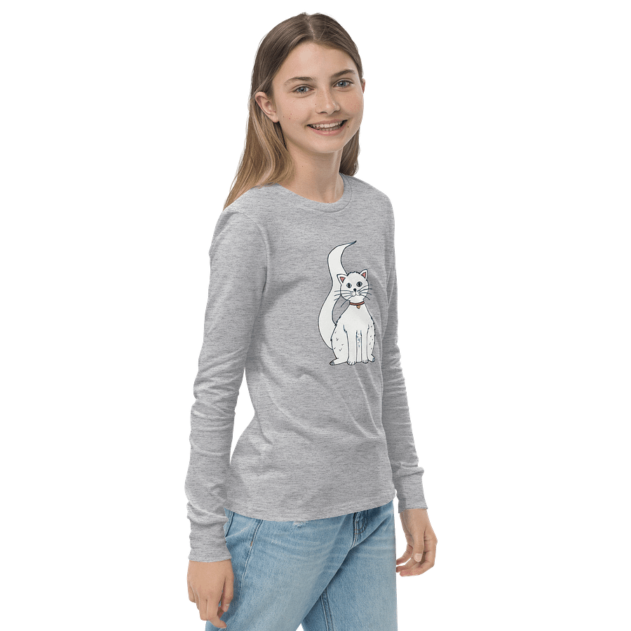 White Cat (art by Dina R.) akril painting picture - Youth Long Sleeve T-Shirt product image (11)