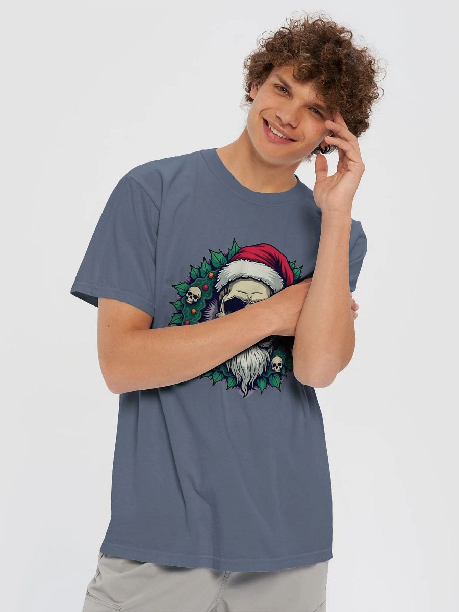 DARK SCARY BAD SANTA SKULL HOLLY XMAS T-SHIRT product image (41)