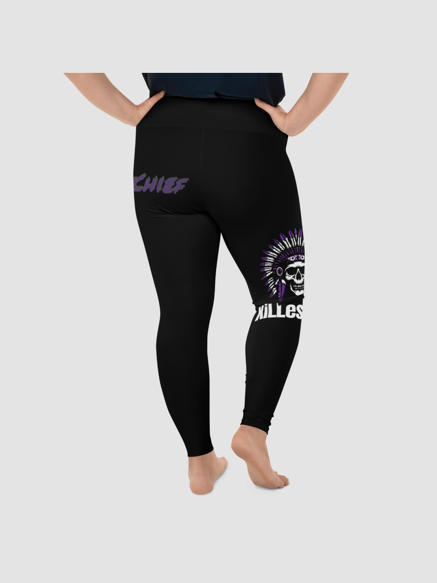 [xiLLestChief] All-Over Print Plus Size Leggings - Black product image (6)