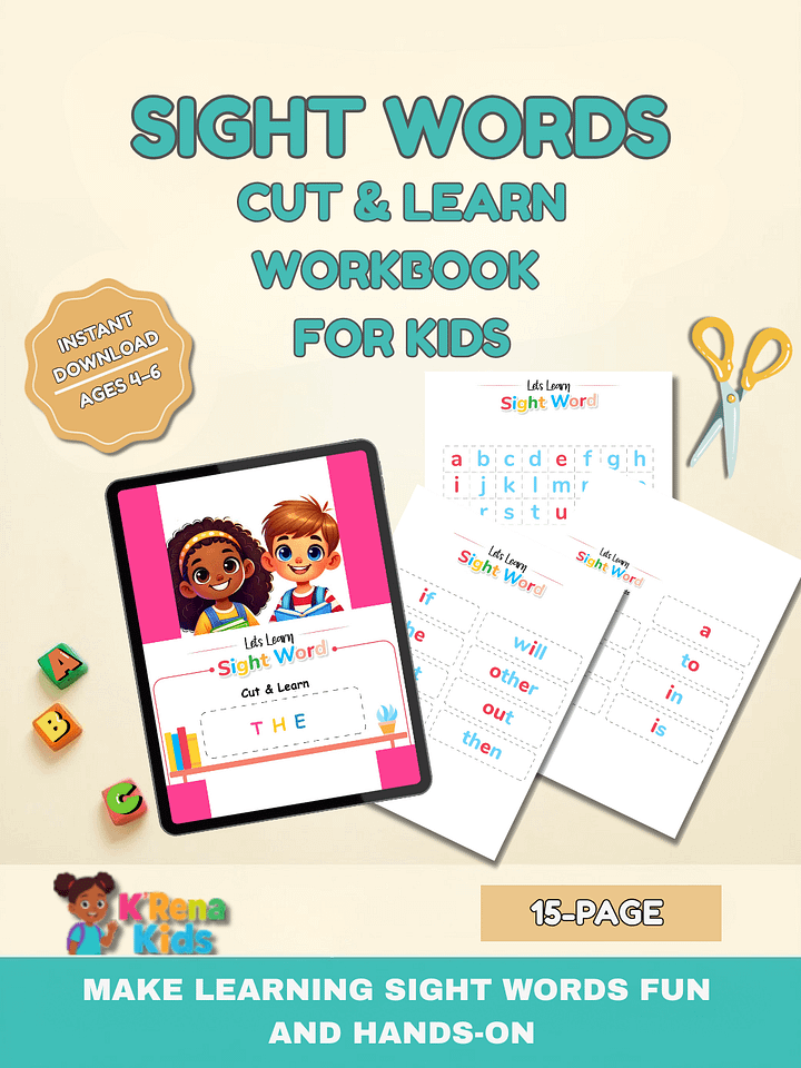Sight Words Cut & Learn Workbook product image (1)