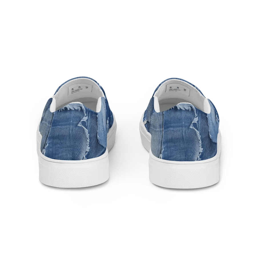 Rip Denim Look Women Slip-On Canvas shoes product image (4)