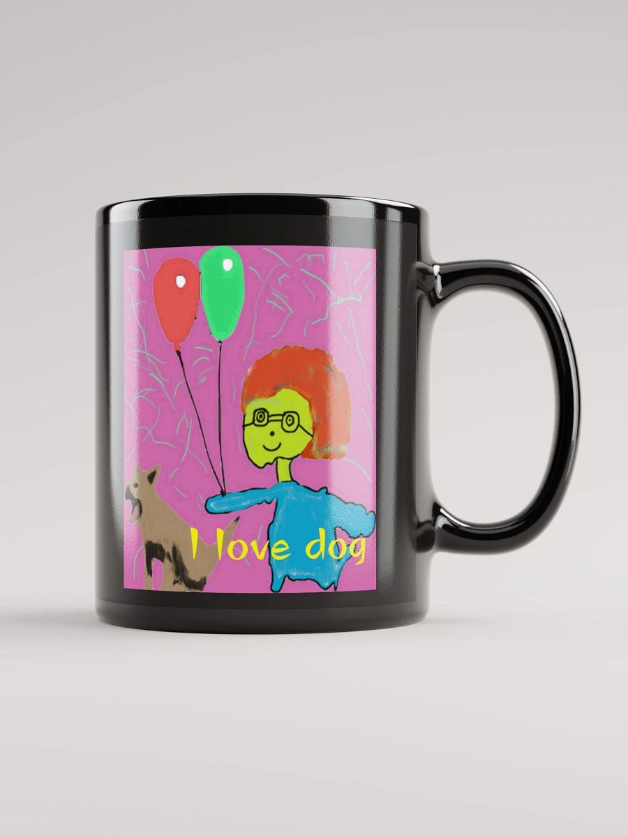 Black Glossy Mug : i love dog product image (10)