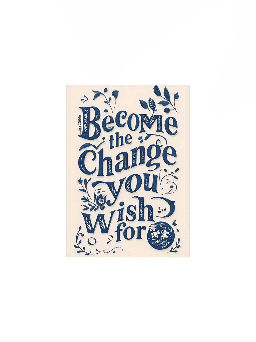 Become the Change You Wish For – Minimal Typography Poster product image (1)