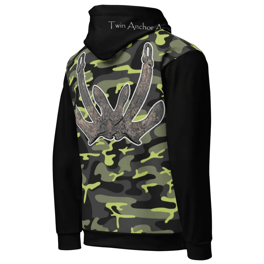 black & Green Camouflage Anchor Hoodie product image (4)