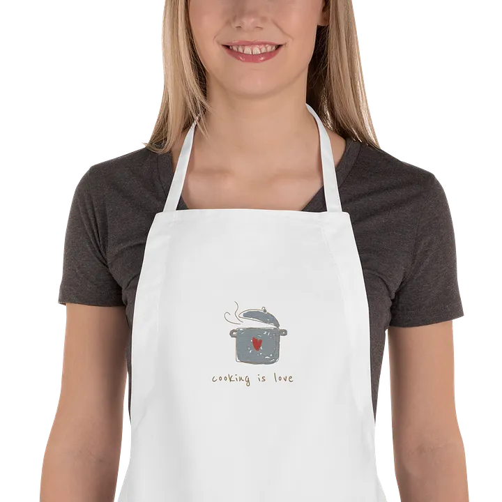 "Cooking is Love" Embroidered Cooking Apron product image (1)