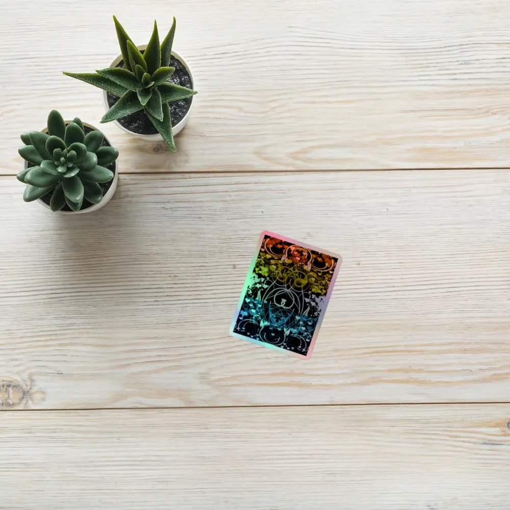 Aroace Flag Sticker: Sunset Colors (Flourish Variation) product image (8)