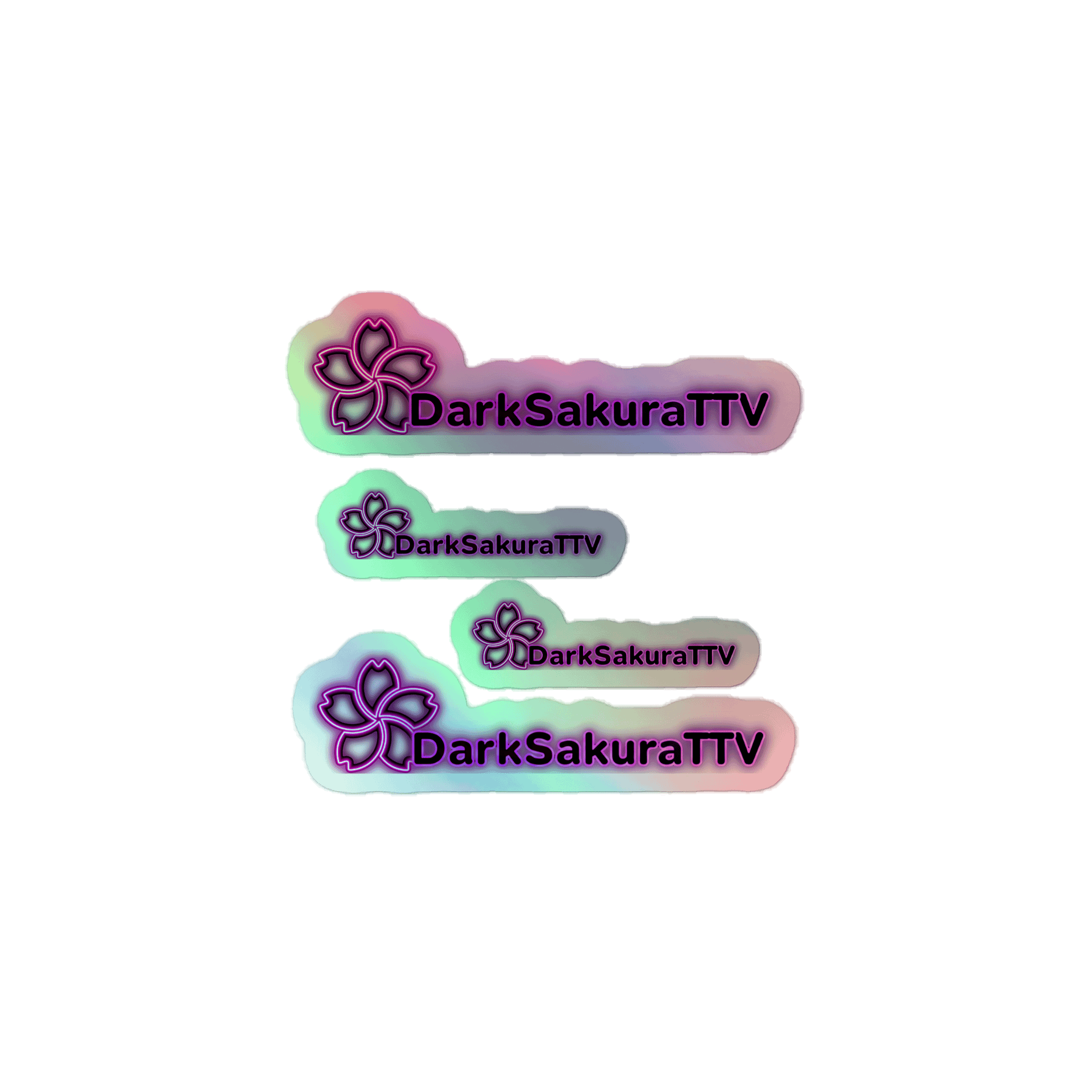 DarkSakuraTTV Neon Logo Holographic Sticker product image (1)