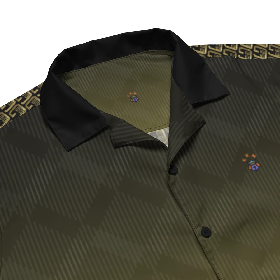 Black and Gold Blessed by God Designer Logo on Back Button-up Shirt product image (3)