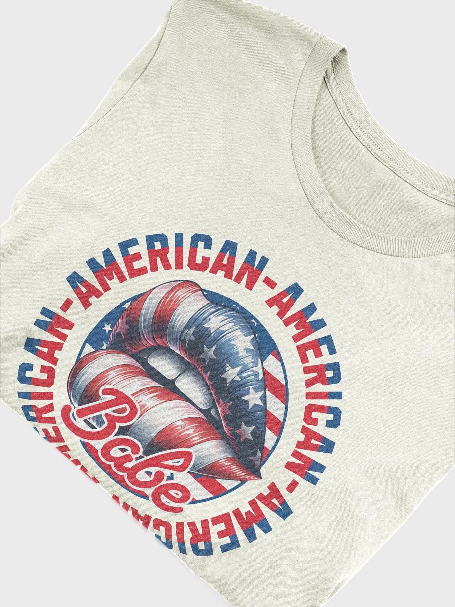 American babe retro shirt, America flag groovy 4th of July Tshirt, America flag lips tee product image (5)