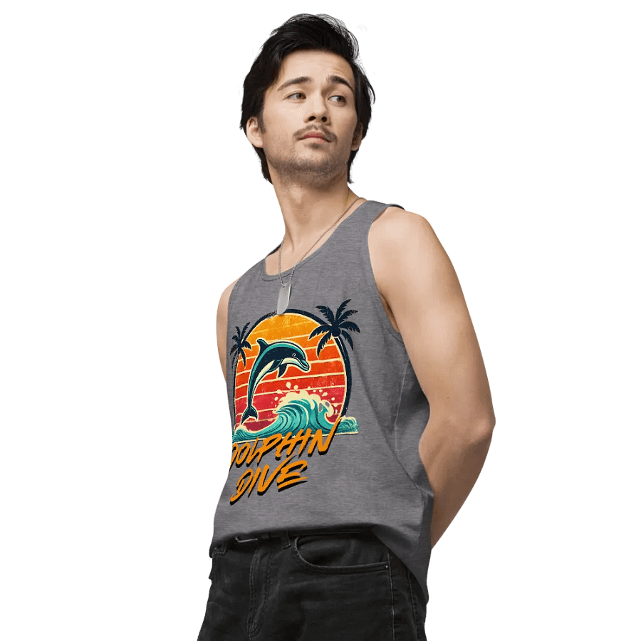 Sunset Dolphin Dive Tank Top product image (21)