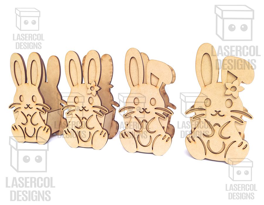 Easter Bunny Basket Set 2 (4 Styles, 2 Sizes) - Laser Cut Files product image (3)