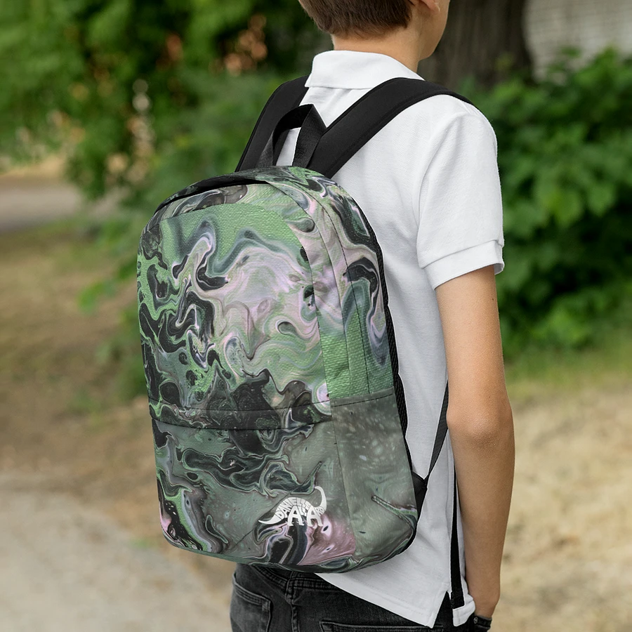 Metallic Green Fluid Acrylic Backpack product image (4)