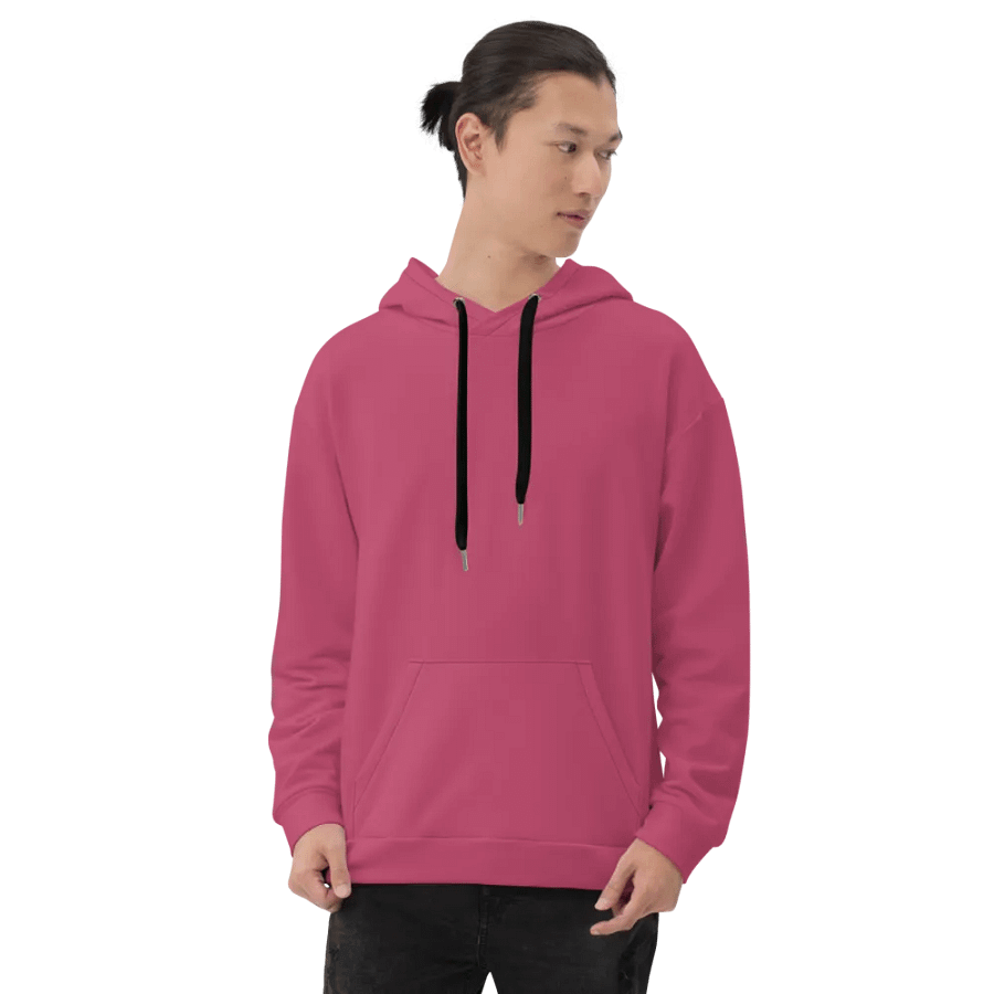 Plain Vibrant Red Soft Summer Unisex Recycled Polyester Heavyweight Premium Hoodie by Treasure Pie product image (9)