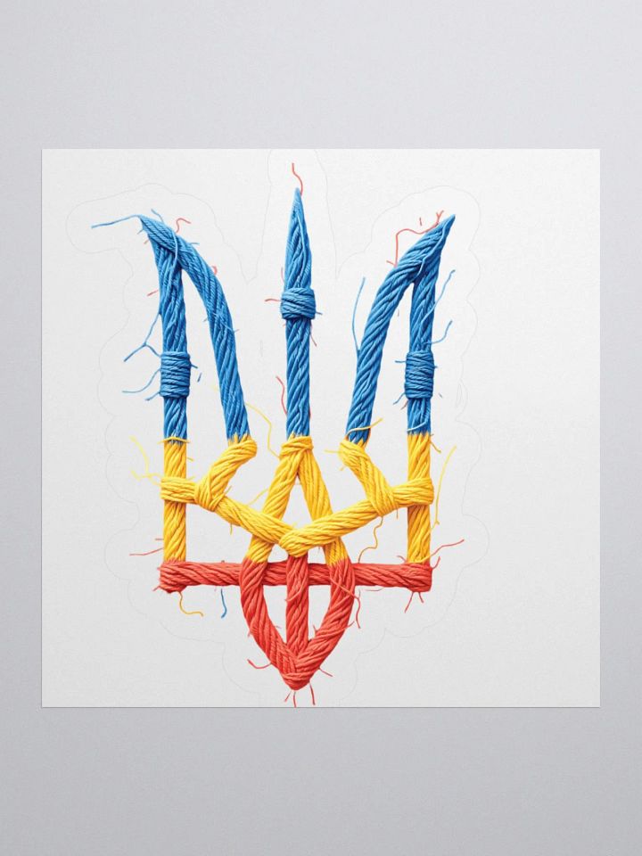 Vintage Support Ukraine Flag | Ukrainian Trident | Stand with Ukraine Kiss-Cut Stickers product image (2)