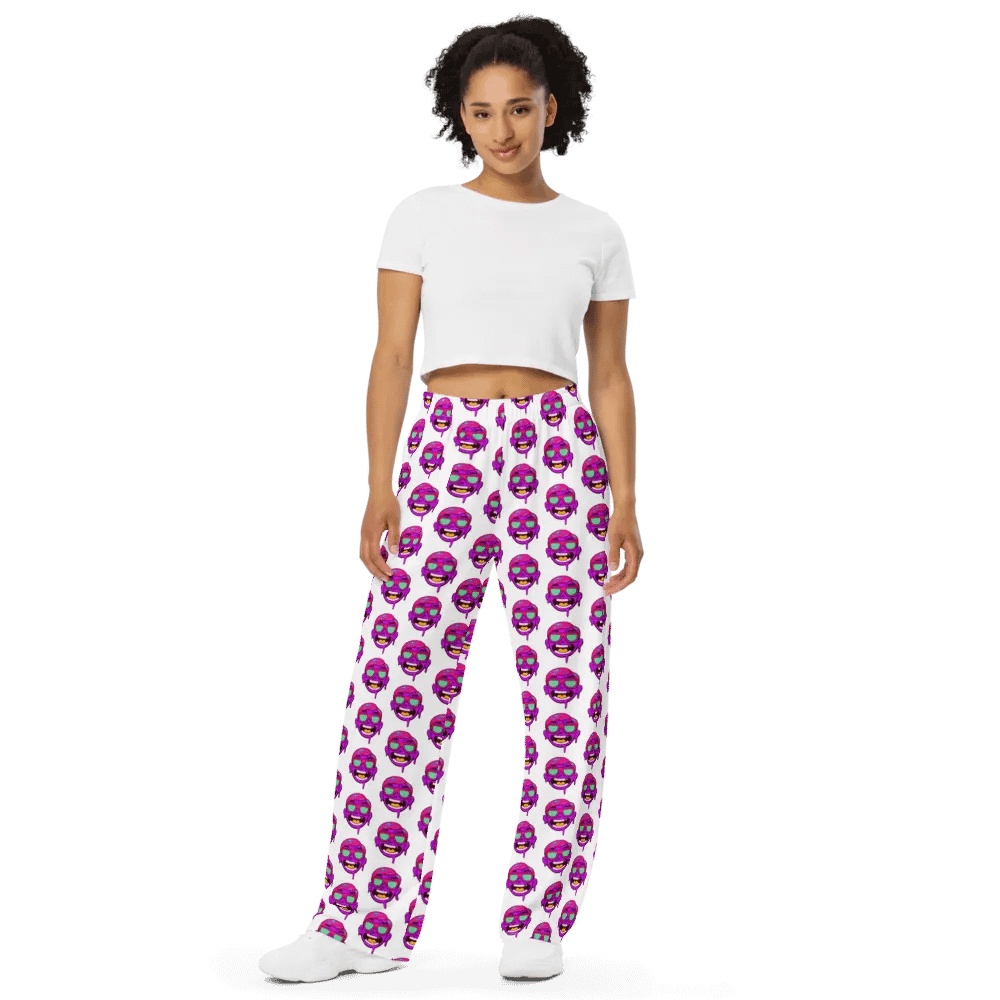 Comfy drippy face stretchy wide leg pants product image (2)