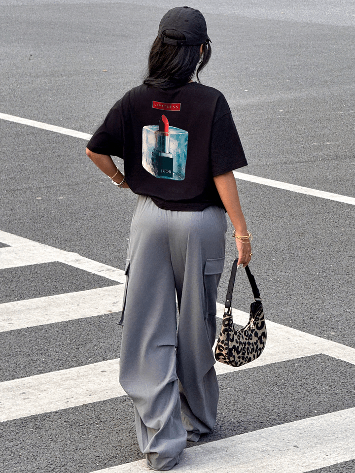 Women's Streetwear T-Shirt – Dior Lipstick Print | Limitless Vibe product image (1)