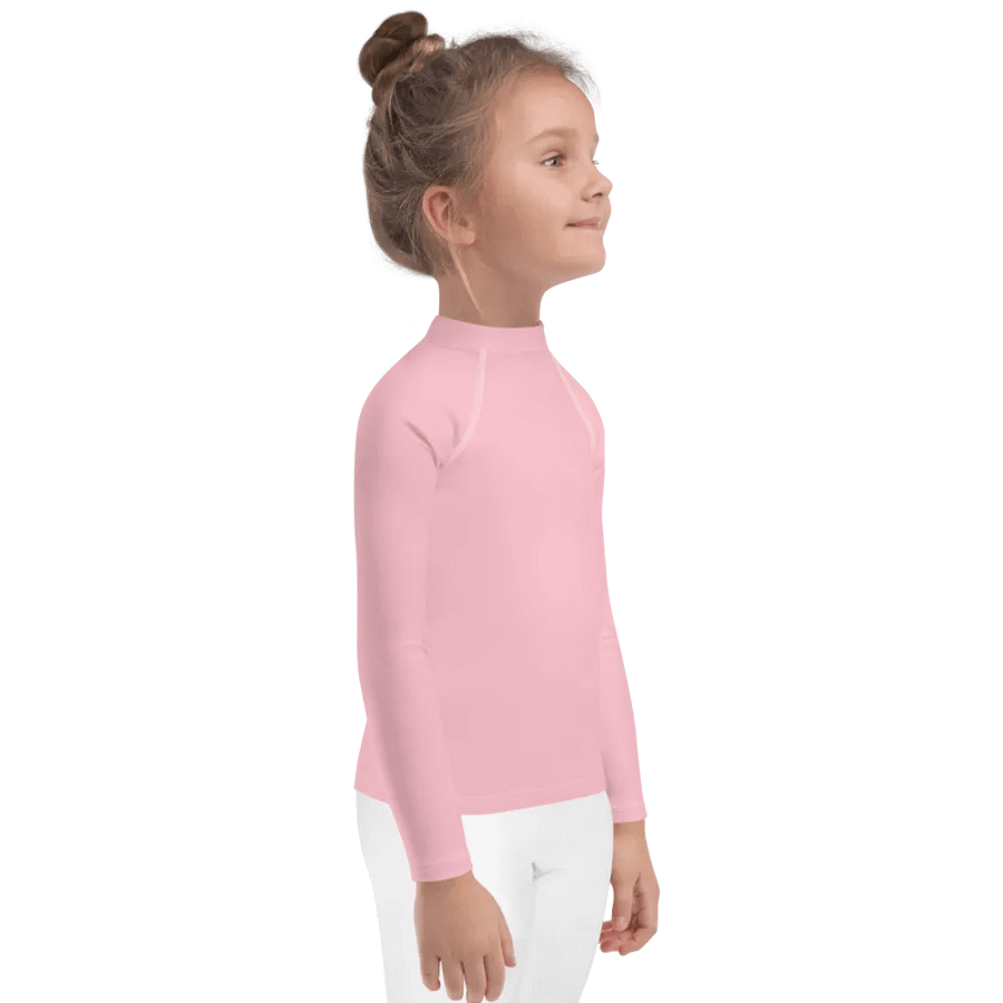 Kids Plain Color Pink Rash Guard product image (4)