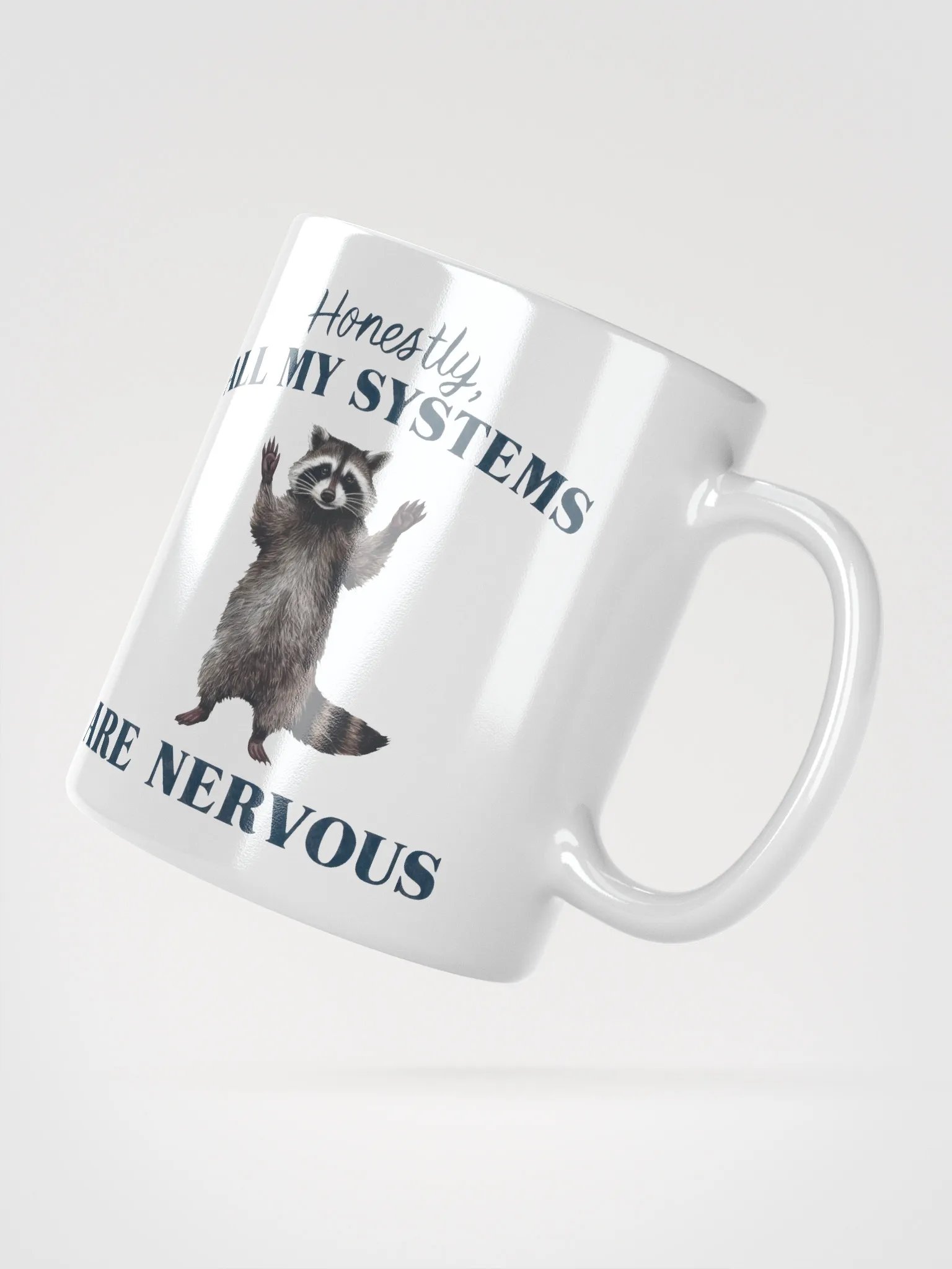 Nervous Raccoon White Mug product image (4)