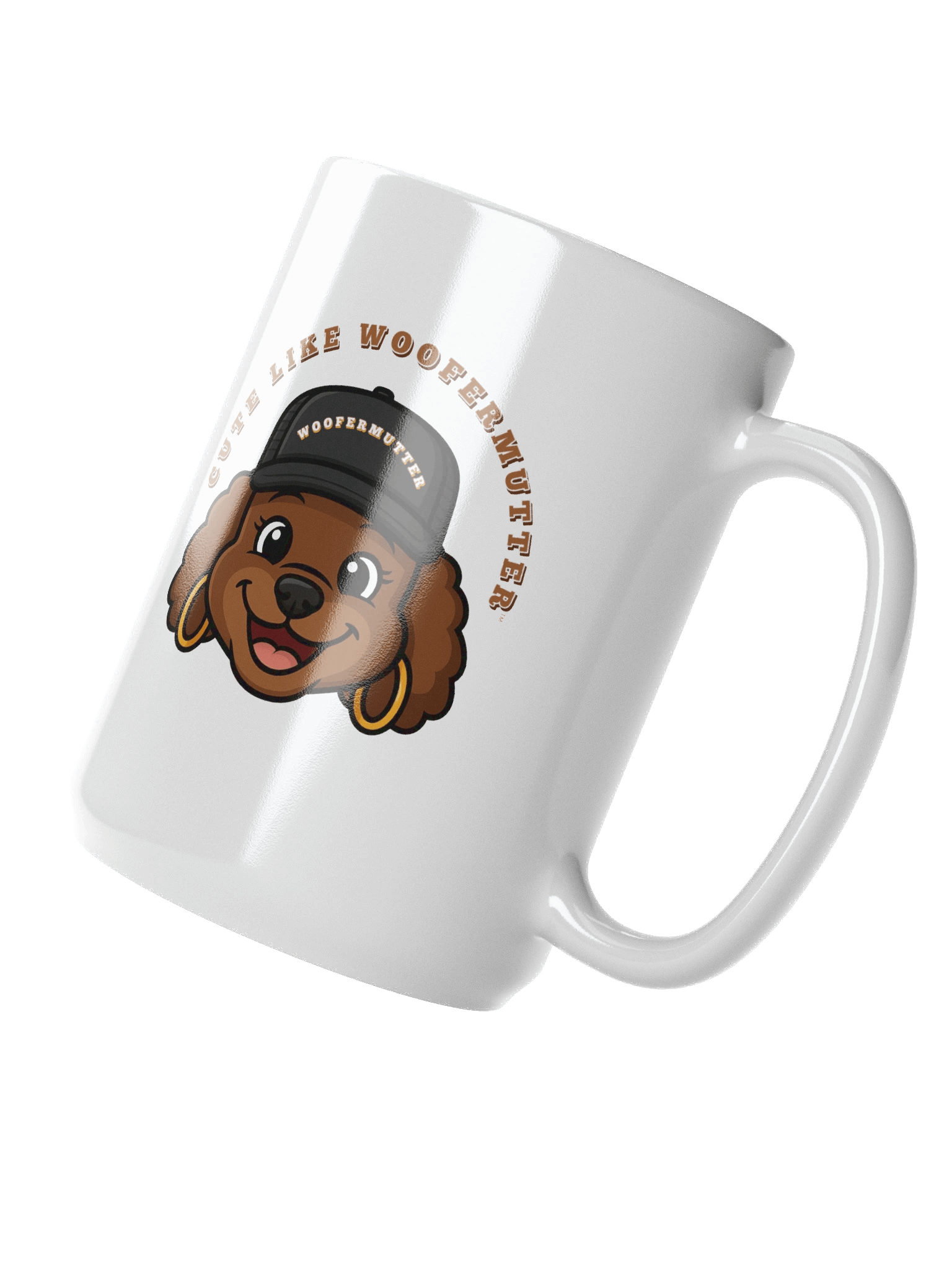 Cute As A WooferMutter™ Brown Poodle White Ceramic Mug product image (3)