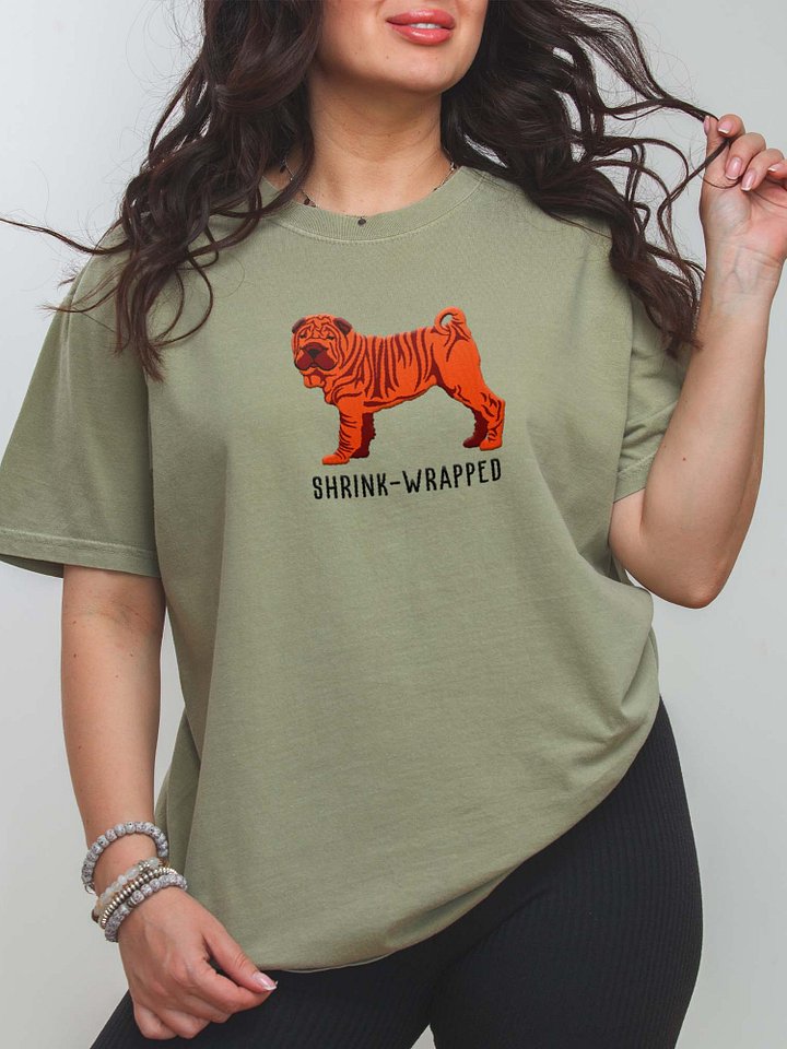 Shrink-Wrapped T-Shirt(Embroidered) of a Chinese Shar-Pei(Red) product image (2)