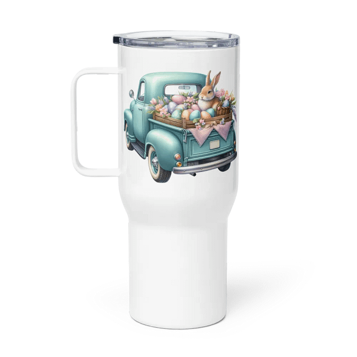 Mint Green Easter Truck - Travel Mug w/ Handle product image (1)