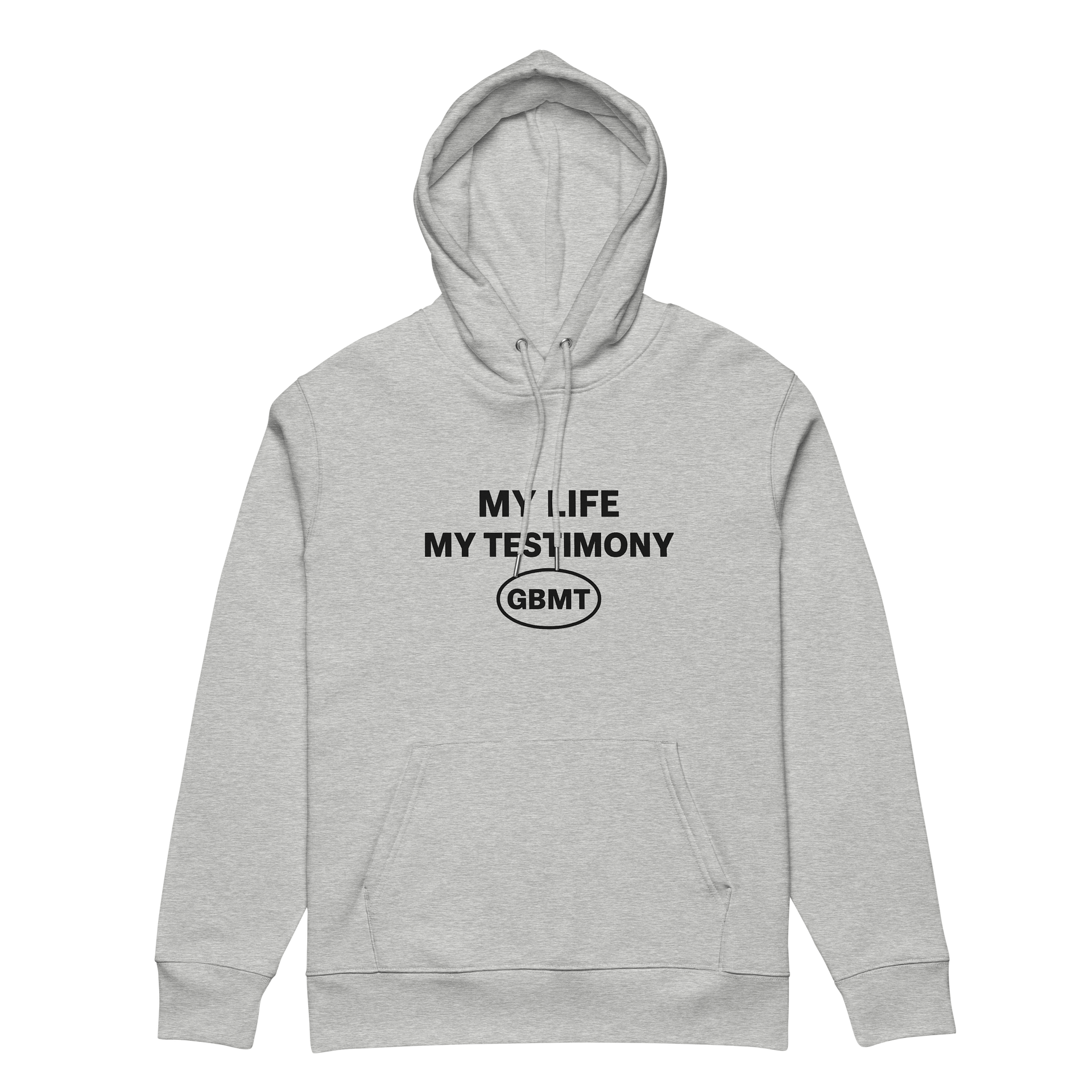 Stanley/Stella Unisex Essential Organic Hoodie – My Life My Testimony( Heather Grey) product image (5)