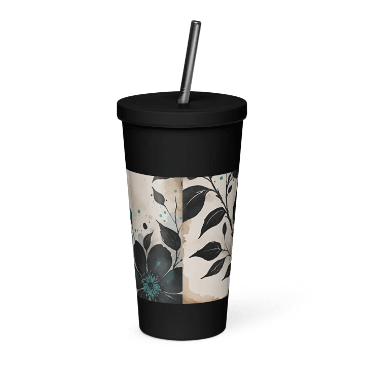Teal Floral Grunge Aesthetic Tumbler product image (2)