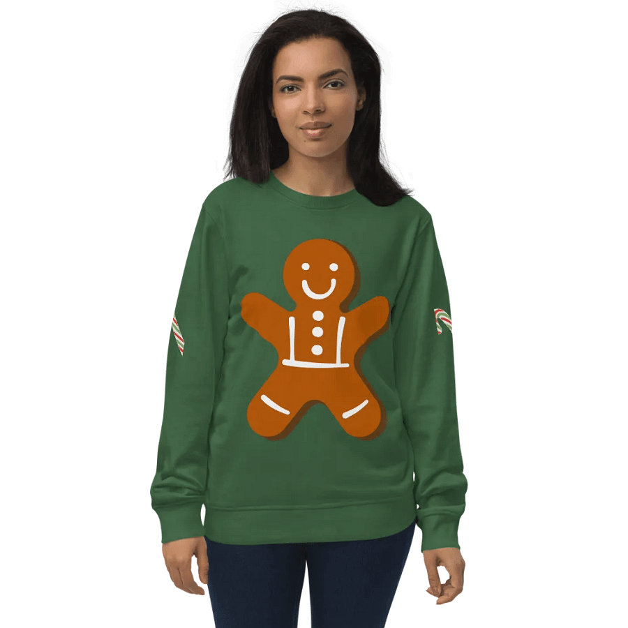 Smiley Gingerbread Man Organic Sweatshirt product image (2)