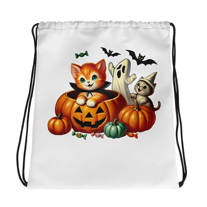 Kittens and Ghost Drawstring Bag product image (1)