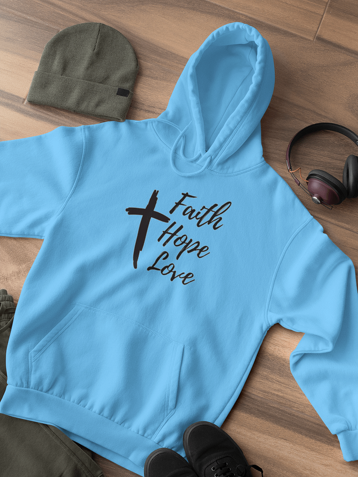Christian Hoodie Faith Hope Love Cross product image (1)