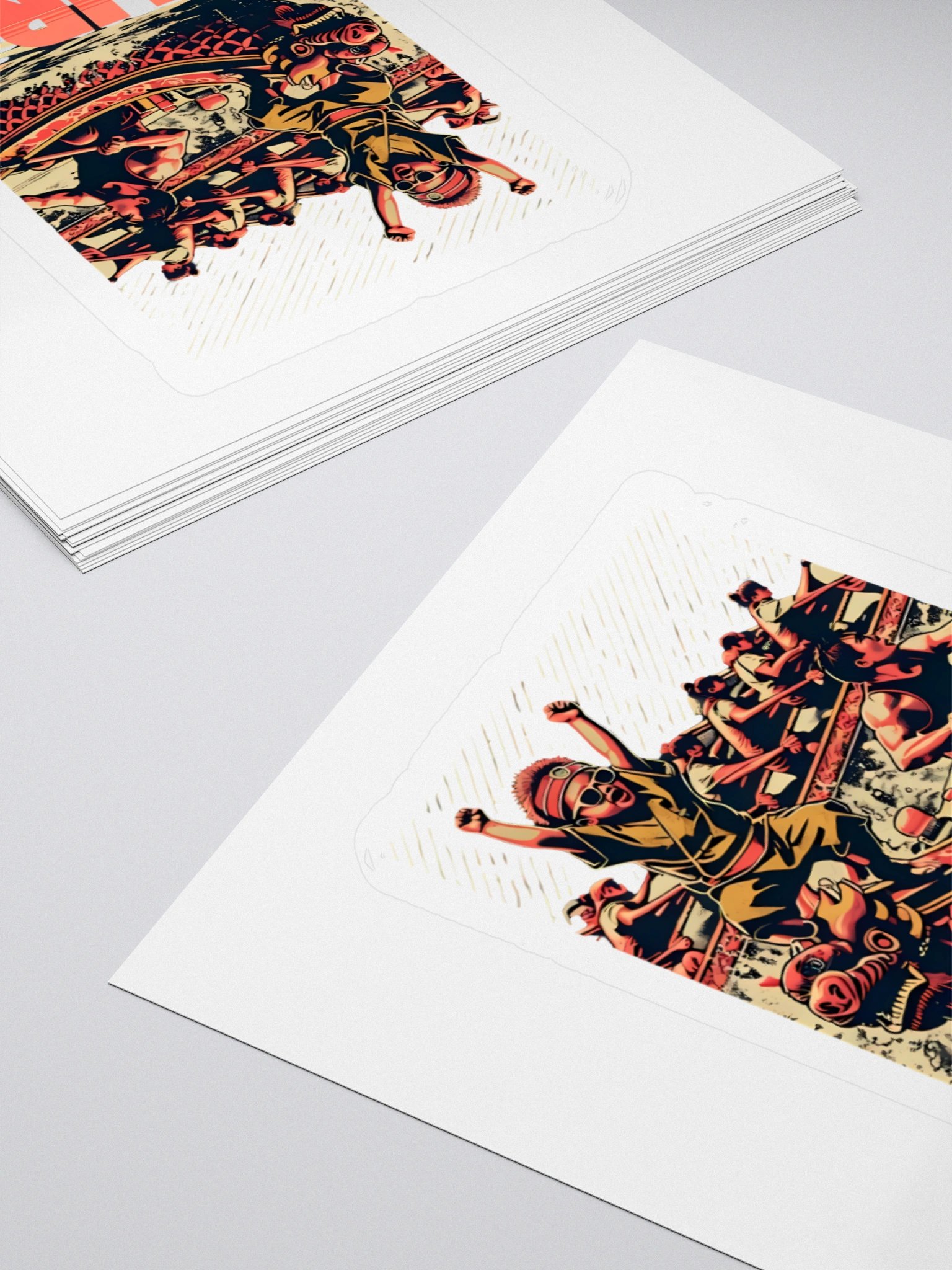 Energetic Dragon Boat Race | Aura Art Print Sticker product image (11)
