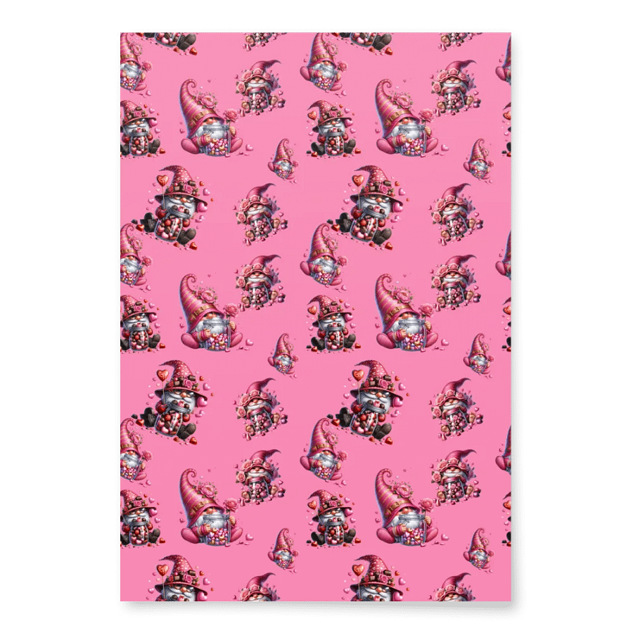 Be Mine Valentine Gnome Wrapping paper set of 3 product image (6)