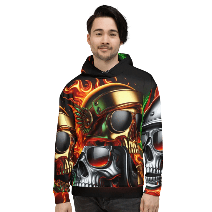 Fierce Skull Firestorm - Unisex Skull Hoodie #51 product image (2)