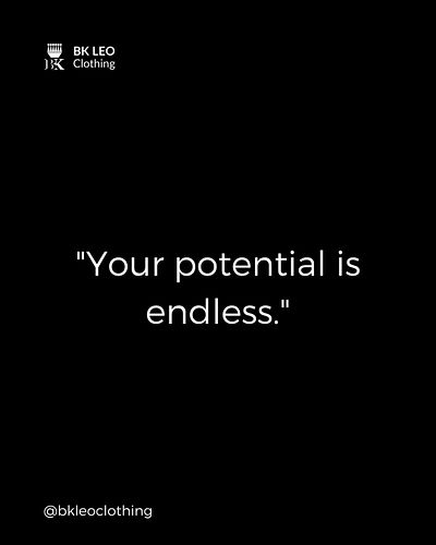 Your Potential is endless.
#BKLEOClothing #Motivation #Empowerment #GrowthMindset #CasualOutfits #Streetwear #trending #style...