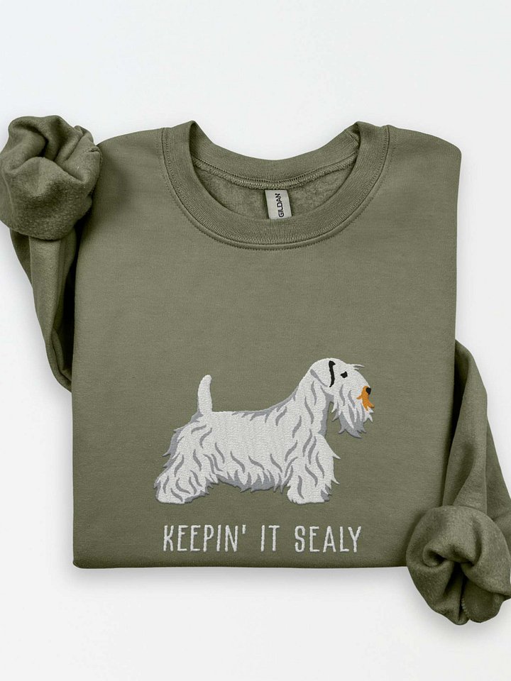 Keepin' It Sealy Sweatshirt (Embroidered) of a Sealyham Terrier(White) product image (1)