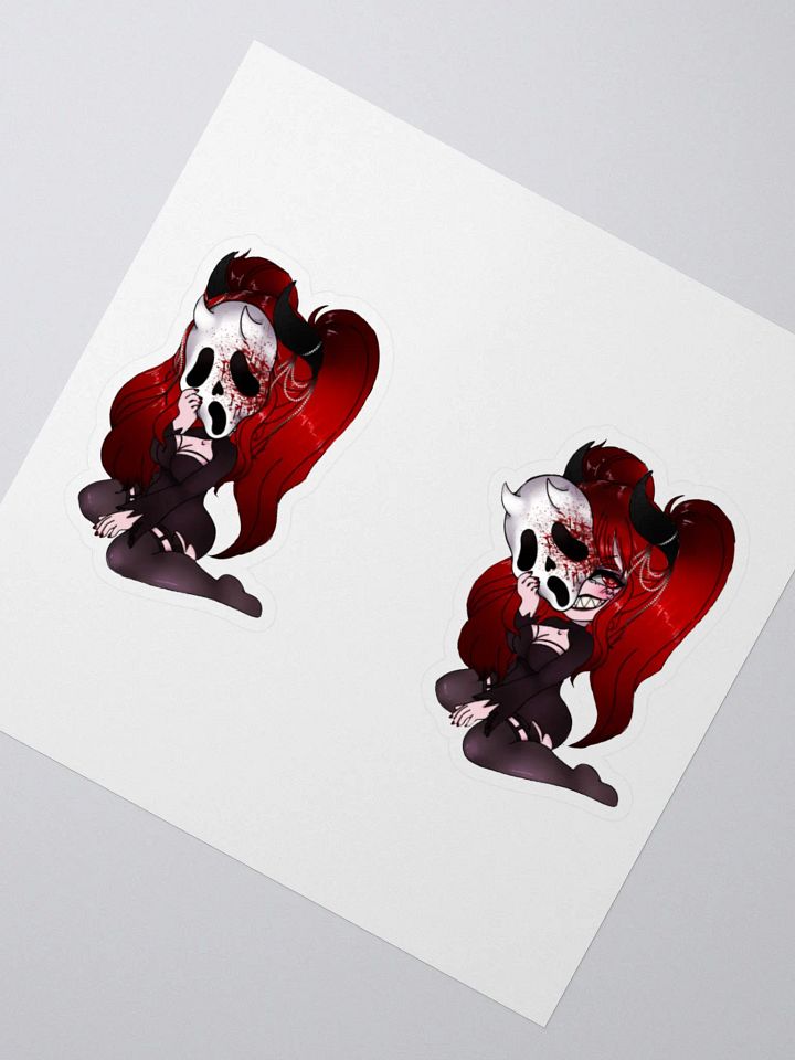 White Chibi Demon Sticker product image (2)