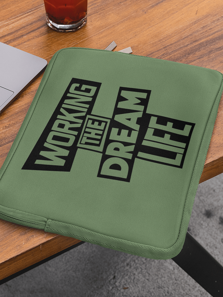 Premium Green Laptop Sleeve – Working The Dream Life | Sleek, Protective & Leadership-Ready (13” & 15”) product image (1)