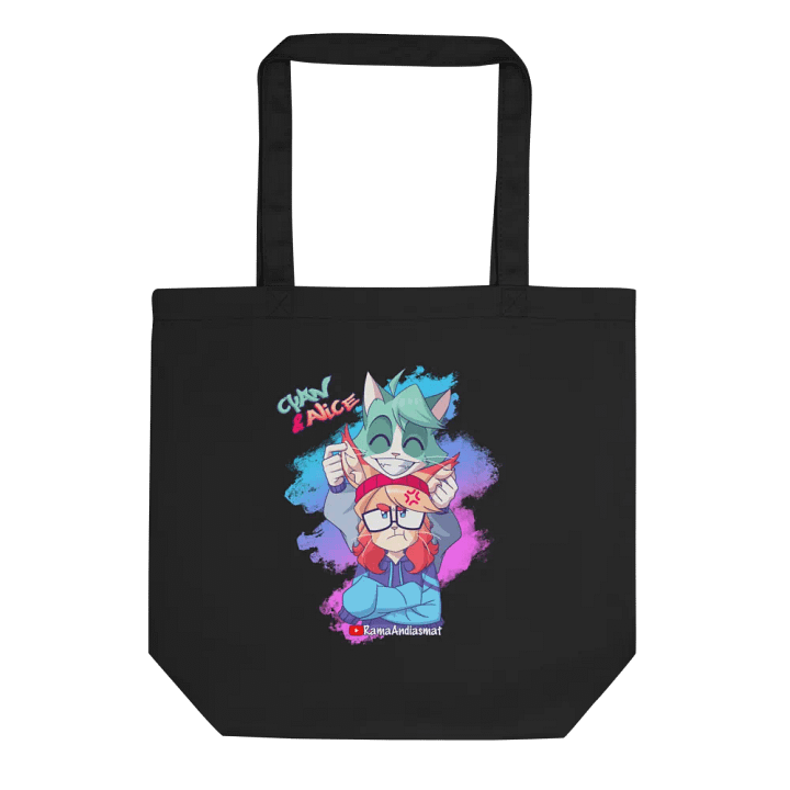 Cyan teasing Alice's Eco-Friendly Tote Bag product image (1)