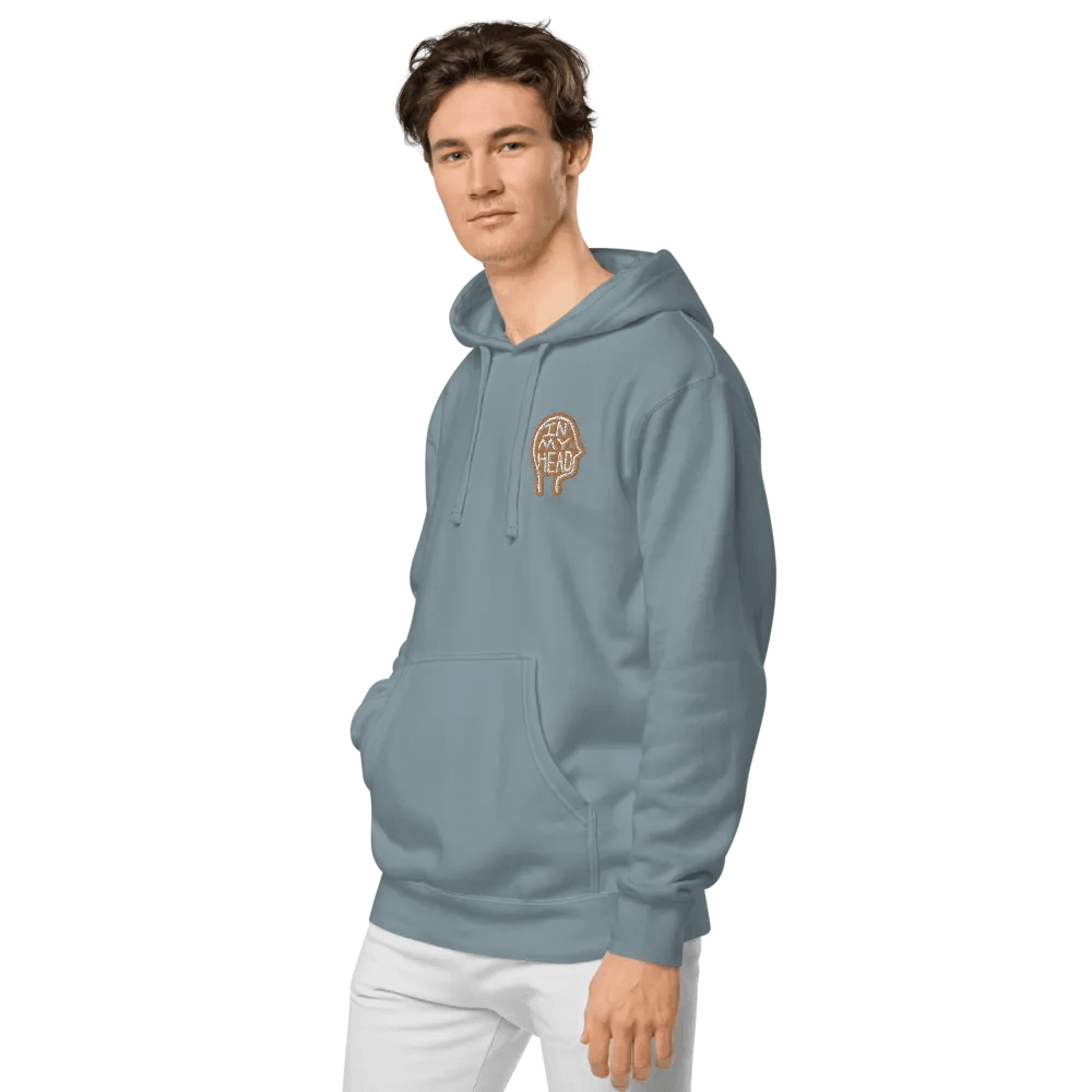 In My Head (L.C. brown bubble design 2) embroidered pigment hoodie product image (4)