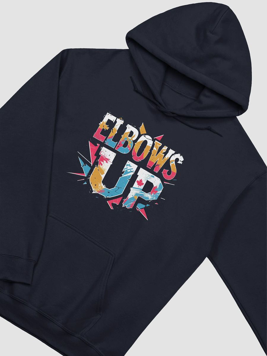 Proudly Canucks | ELBOWS UP | Distressed Graphic Political Hoodie product image (3)
