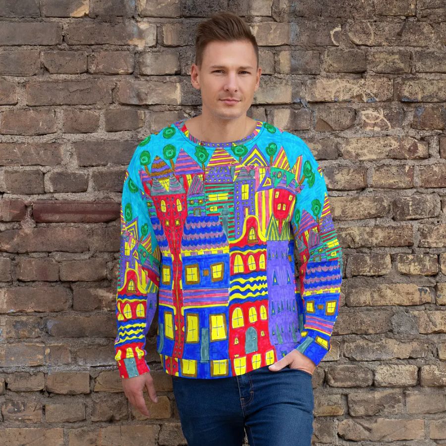 Abstract Playful Houses Unisex Sweatshirt product image (3)