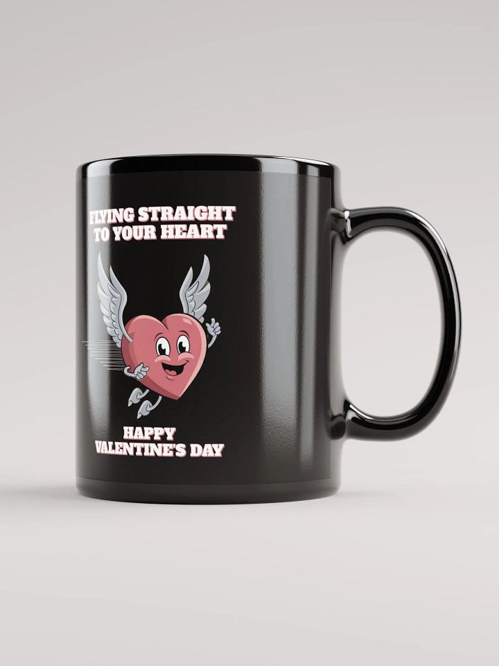Flying Straight To Your Heart - Happy Valentine's Day Black Mug product image (2)